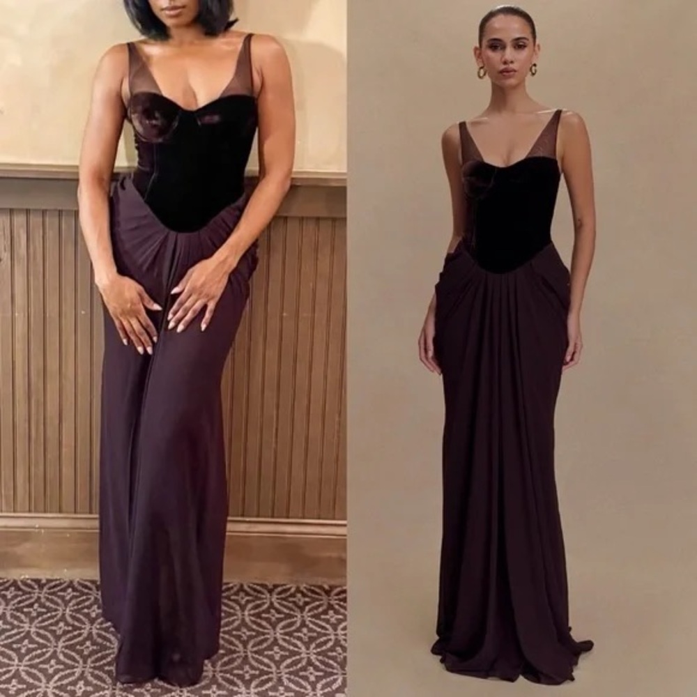Elegant Black Velvet Gown